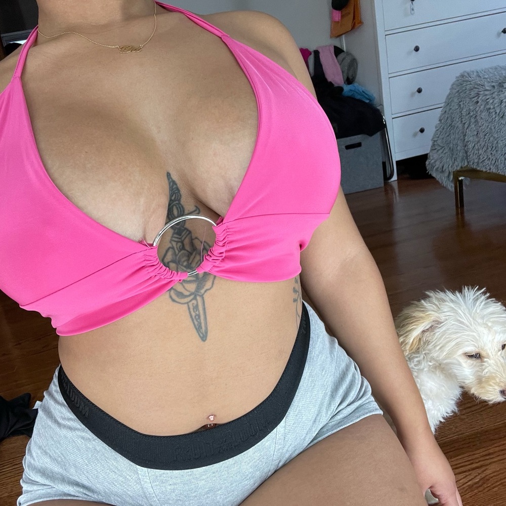 Sexy pink wrap top